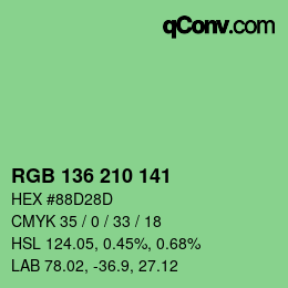 Color code: RGB 136 210 141 | qconv.com