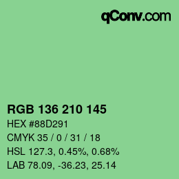 Color code: RGB 136 210 145 | qconv.com