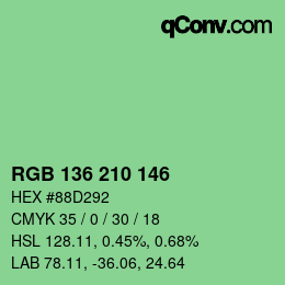 Color code: RGB 136 210 146 | qconv.com