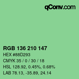 Color code: RGB 136 210 147 | qconv.com