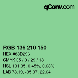 Color code: RGB 136 210 150 | qconv.com