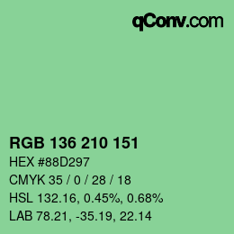Color code: RGB 136 210 151 | qconv.com
