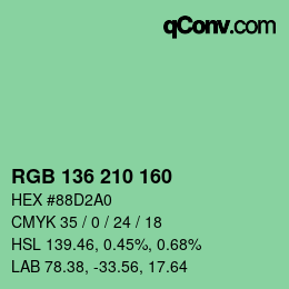 Farbcode: RGB 136 210 160 | qconv.com