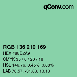 Color code: RGB 136 210 169 | qconv.com