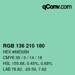 Color code: RGB 136 210 180 | qconv.com