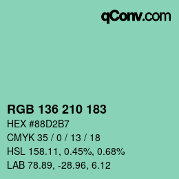 Color code: RGB 136 210 183 | qconv.com