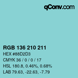 Color code: RGB 136 210 211 | qconv.com