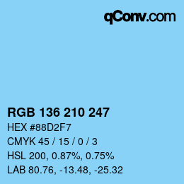 Color code: RGB 136 210 247 | qconv.com