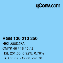 Color code: RGB 136 210 250 | qconv.com