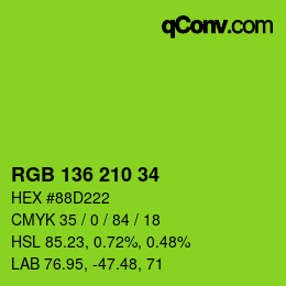 Color code: RGB 136 210 34 | qconv.com