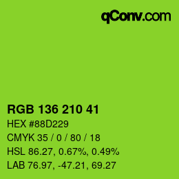 Color code: RGB 136 210 41 | qconv.com