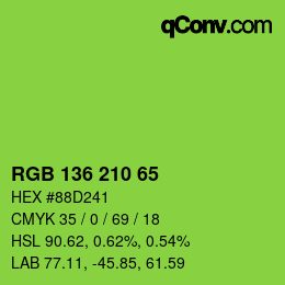 Color code: RGB 136 210 65 | qconv.com