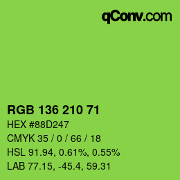 Color code: RGB 136 210 71 | qconv.com