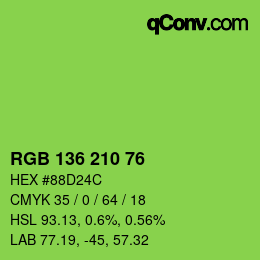 Color code: RGB 136 210 76 | qconv.com