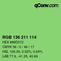 カラーコード: RGB 136 211 114 | qconv.com