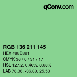 Color code: RGB 136 211 145 | qconv.com