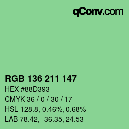 Color code: RGB 136 211 147 | qconv.com
