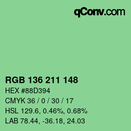 Color code: RGB 136 211 148 | qconv.com