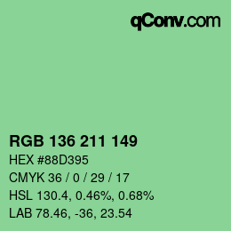 Color code: RGB 136 211 149 | qconv.com