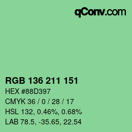 Color code: RGB 136 211 151 | qconv.com
