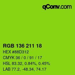 Color code: RGB 136 211 18 | qconv.com