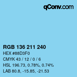 Code couleur: RGB 136 211 240 | qconv.com