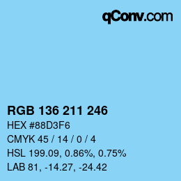 Color code: RGB 136 211 246 | qconv.com