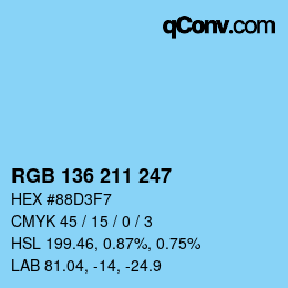 Color code: RGB 136 211 247 | qconv.com