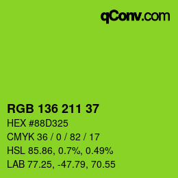 Color code: RGB 136 211 37 | qconv.com
