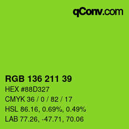 颜色代码: RGB 136 211 39 | qconv.com