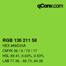 Color code: RGB 136 211 58 | qconv.com