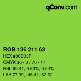 Color code: RGB 136 211 63 | qconv.com