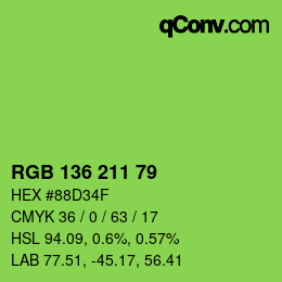 Color code: RGB 136 211 79 | qconv.com