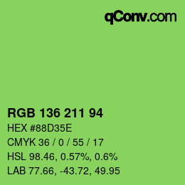 Color code: RGB 136 211 94 | qconv.com