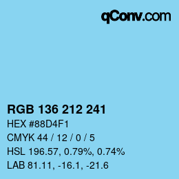 Color code: RGB 136 212 241 | qconv.com