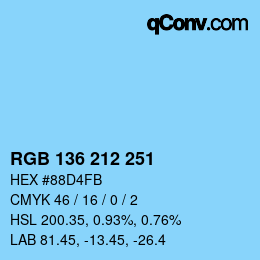 Color code: RGB 136 212 251 | qconv.com