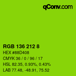 Color code: RGB 136 212 8 | qconv.com