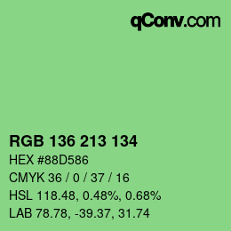 Color code: RGB 136 213 134 | qconv.com
