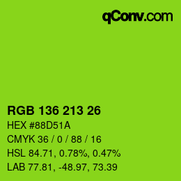 Color code: RGB 136 213 26 | qconv.com