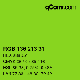 Color code: RGB 136 213 31 | qconv.com