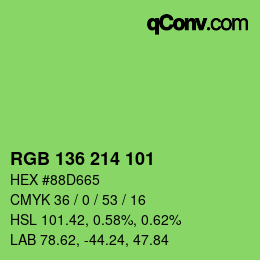 Farbcode: RGB 136 214 101 | qconv.com