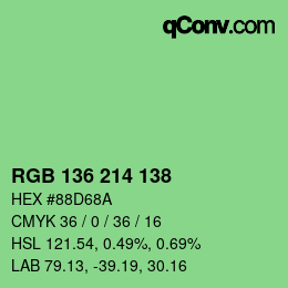 Color code: RGB 136 214 138 | qconv.com