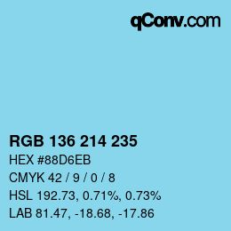 Color code: RGB 136 214 235 | qconv.com