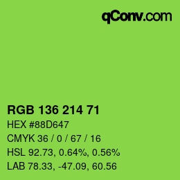 Color code: RGB 136 214 71 | qconv.com