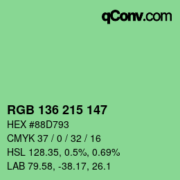 Color code: RGB 136 215 147 | qconv.com