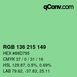 Color code: RGB 136 215 149 | qconv.com