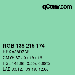 Color code: RGB 136 215 174 | qconv.com