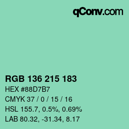 Color code: RGB 136 215 183 | qconv.com