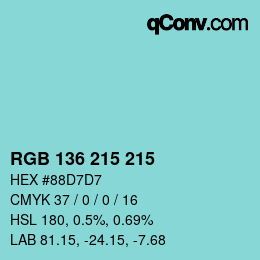 Color code: RGB 136 215 215 | qconv.com