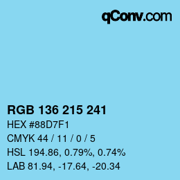 Color code: RGB 136 215 241 | qconv.com